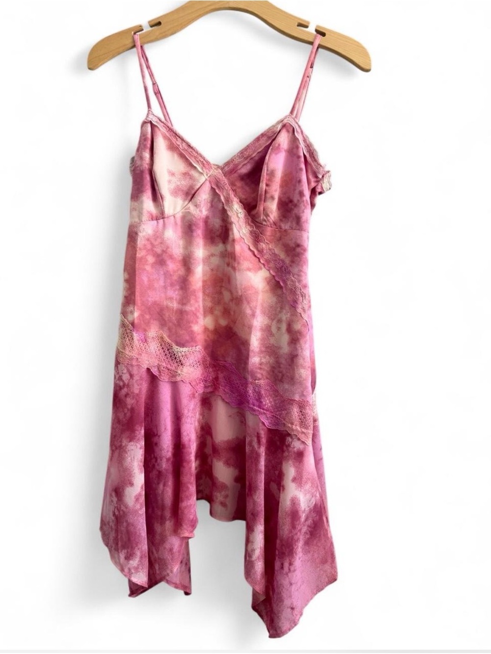 Pink Lace-Trim Slip Dress Wild Fable